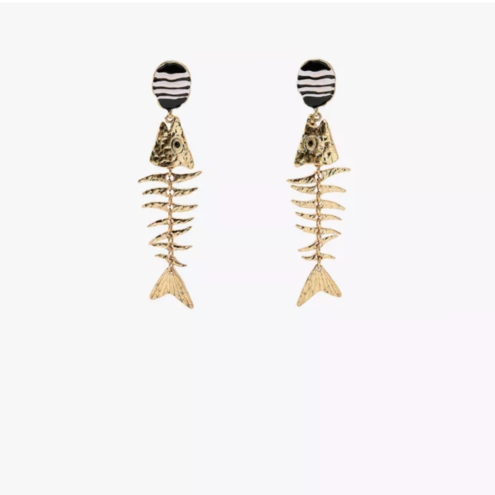Zara Gold Fishbone Earrings